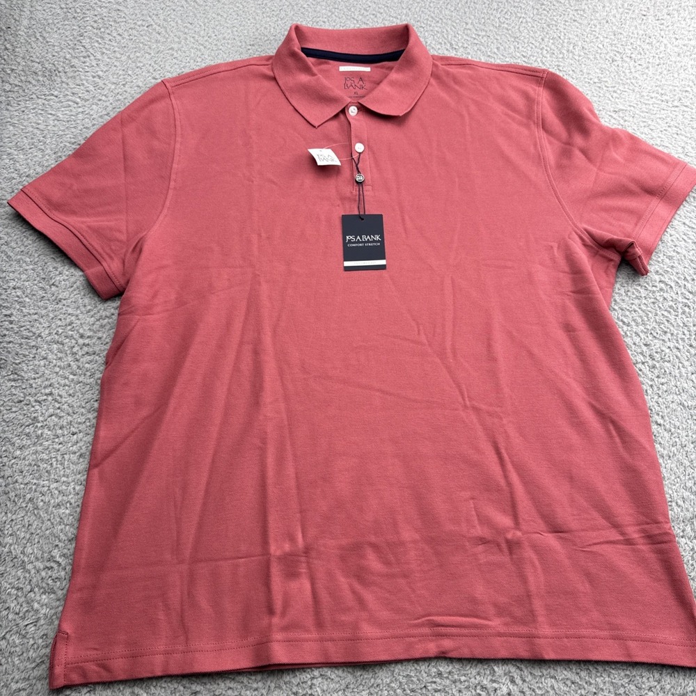 Jos A Bank Polo Shirt Men XL S/S Comfort Stretch Traditional Fit Casual Wicking
